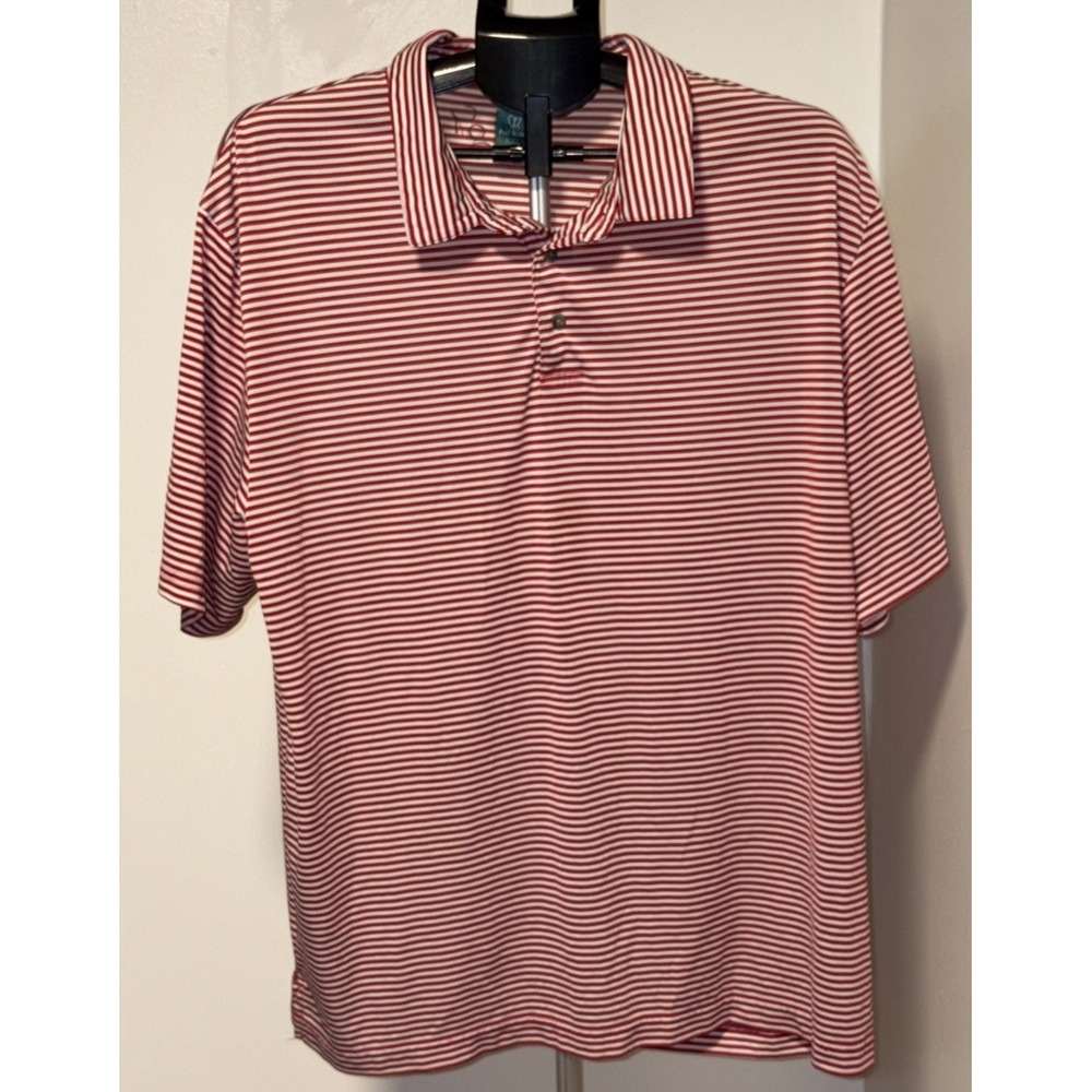 Pro Tour Cool Play Mens Polo Shirt Size XXL Red Striped‎ Short Sleeve Activewear